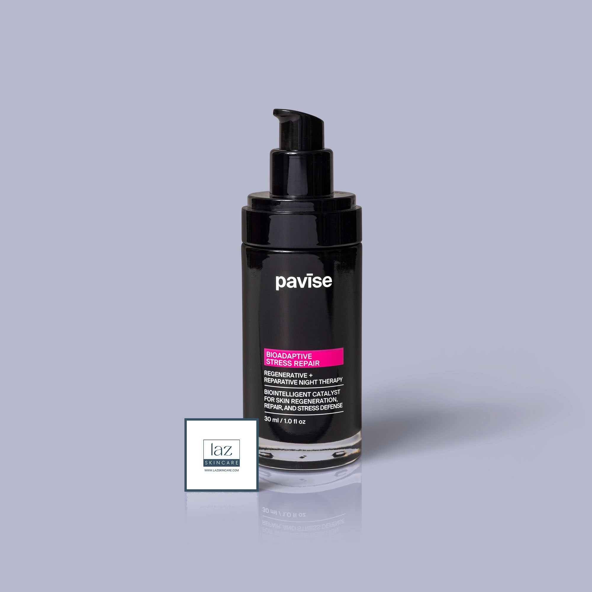 Pavise Bioadaptive Stress Repair, stocked at LAZ Skincare for barrier repair.