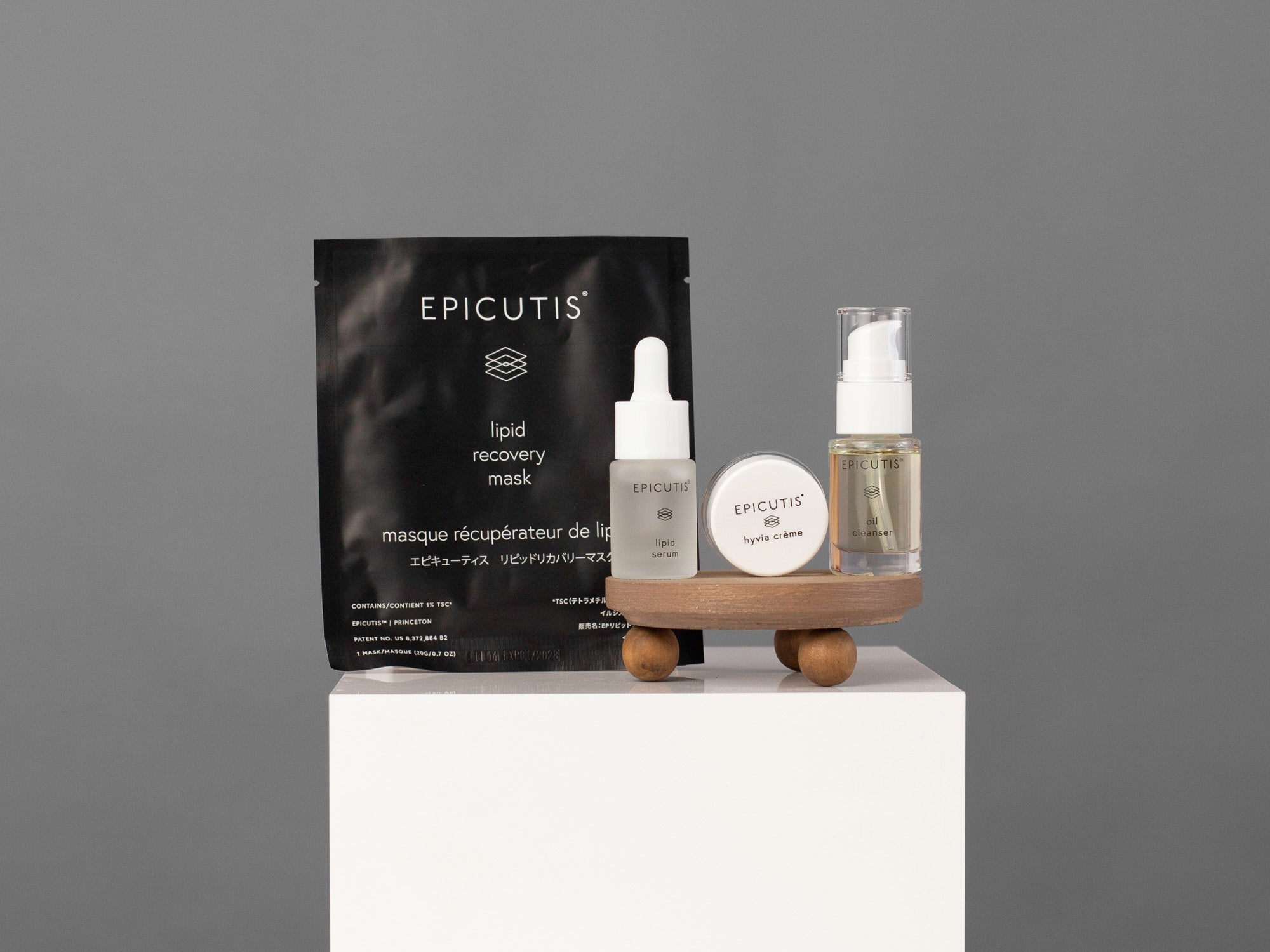 Closeup of the products included in the Epicutis Recovery Care Set